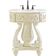 HDC Chelsea 31" Marble Vanity Top Pedestal Sink Antique White 1589100410